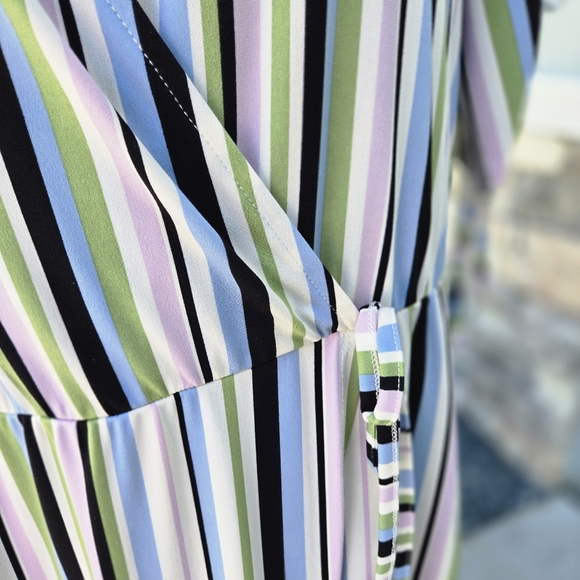 Torrid Stripe A-line Midi Wrap Dress, Size 3X - Picture 6 of 13